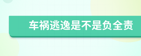 车祸逃逸是不是负全责