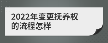 2022年变更抚养权的流程怎样