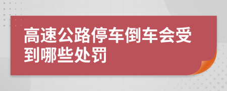 高速公路停车倒车会受到哪些处罚