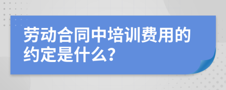 劳动合同中培训费用的约定是什么？