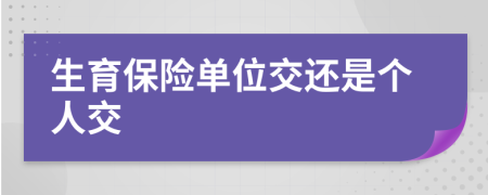 生育保险单位交还是个人交