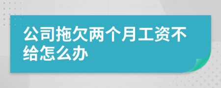 公司拖欠两个月工资不给怎么办
