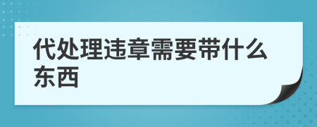 代处理违章需要带什么东西