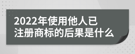 2022年使用他人已注册商标的后果是什么