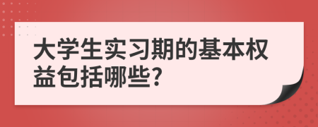 大学生实习期的基本权益包括哪些?