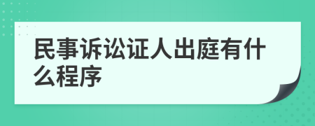 民事诉讼证人出庭有什么程序