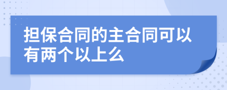 担保合同的主合同可以有两个以上么