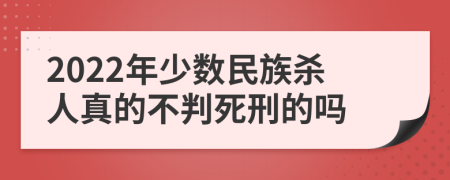 2022年少数民族杀人真的不判死刑的吗