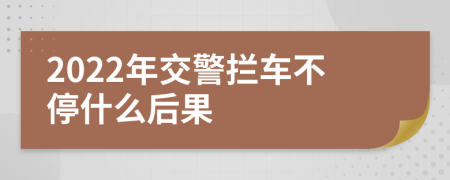 2022年交警拦车不停什么后果