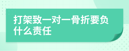 打架致一对一骨折要负什么责任