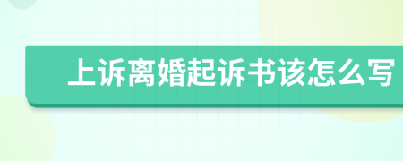 上诉离婚起诉书该怎么写