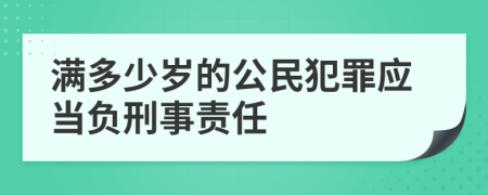 满多少岁的公民犯罪应当负刑事责任