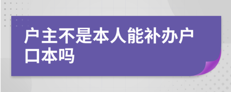 户主不是本人能补办户口本吗