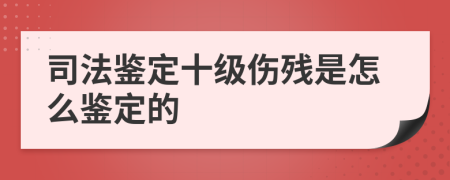 司法鉴定十级伤残是怎么鉴定的