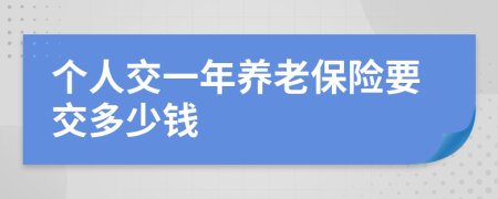 个人交一年养老保险要交多少钱