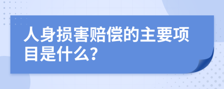 人身损害赔偿的主要项目是什么？