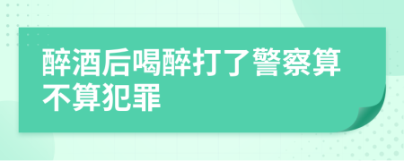 醉酒后喝醉打了警察算不算犯罪