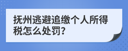 抚州逃避追缴个人所得税怎么处罚？