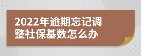 2022年逾期忘记调整社保基数怎么办