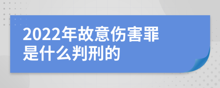 2022年故意伤害罪是什么判刑的