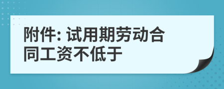 附件: 试用期劳动合同工资不低于