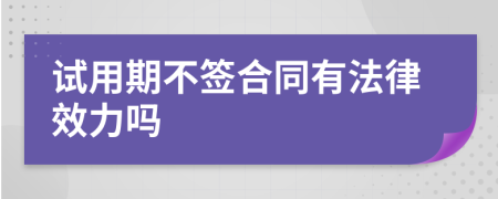 试用期不签合同有法律效力吗
