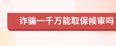 诈骗一千万能取保候审吗