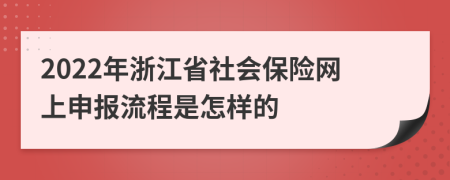 2022年浙江省社会保险网上申报流程是怎样的