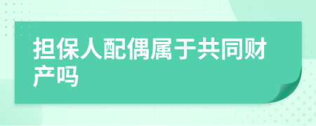 担保人配偶属于共同财产吗