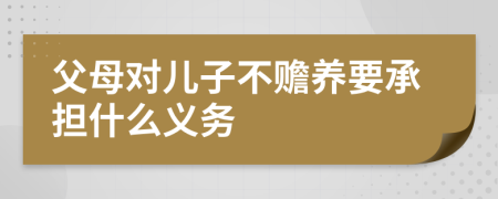 父母对儿子不赡养要承担什么义务