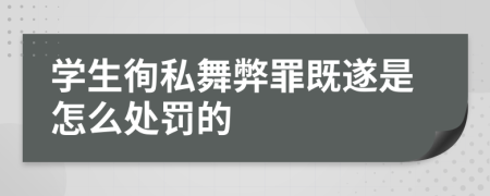 学生徇私舞弊罪既遂是怎么处罚的