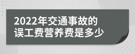 2022年交通事故的误工费营养费是多少