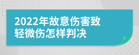 2022年故意伤害致轻微伤怎样判决