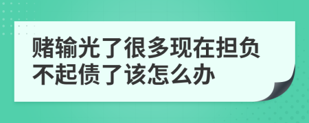 赌输光了很多现在担负不起债了该怎么办