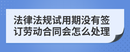 法律法规试用期没有签订劳动合同会怎么处理