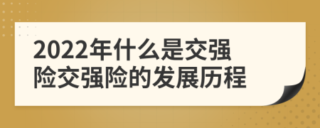 2022年什么是交强险交强险的发展历程