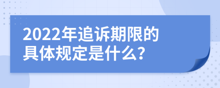 2022年追诉期限的具体规定是什么？