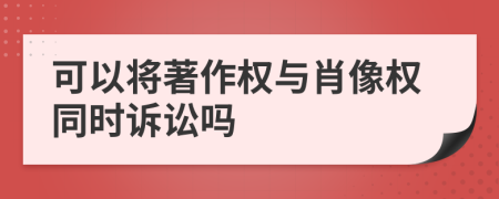 可以将著作权与肖像权同时诉讼吗