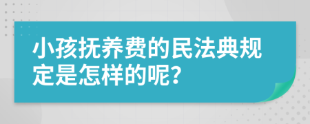 小孩抚养费的民法典规定是怎样的呢？