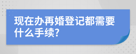 现在办再婚登记都需要什么手续?