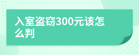 入室盗窃300元该怎么判