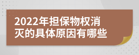 2022年担保物权消灭的具体原因有哪些