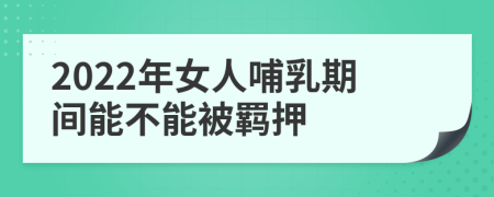 2022年女人哺乳期间能不能被羁押