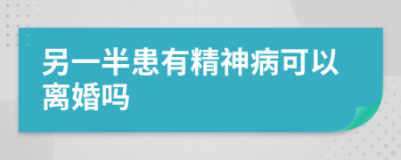 另一半患有精神病可以离婚吗