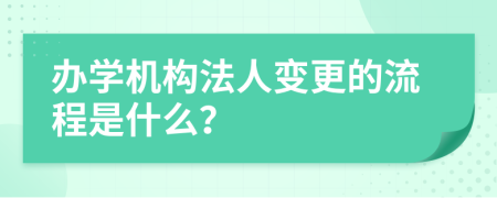 办学机构法人变更的流程是什么？
