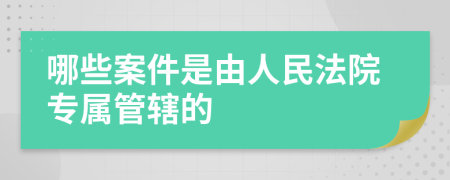 哪些案件是由人民法院专属管辖的