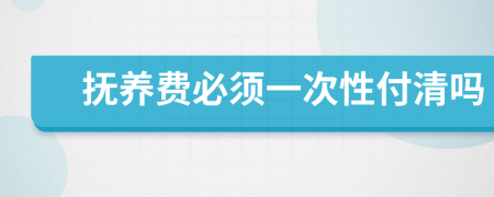 抚养费必须一次性付清吗