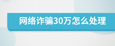 网络诈骗30万怎么处理