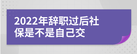 2022年辞职过后社保是不是自己交