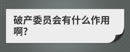 破产委员会有什么作用啊?